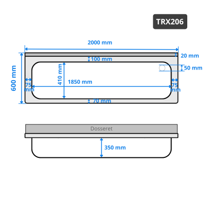 Plonge inox 1 grande cuve - 2000 x 600 mm / GOLDINOX Plonge inox 1 grande cuve - 2000 x 600 mm / GOLDINOX