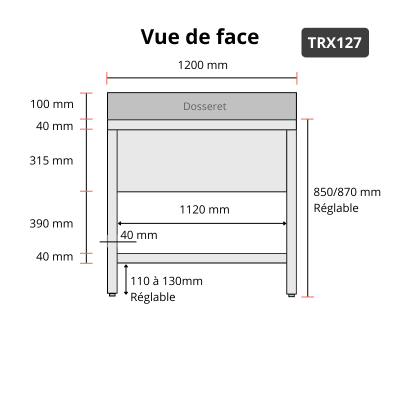 Plonge inox 1 grande cuve - 1200 x 700 mm / GOLDINOX Plonge inox 1 grande cuve - 1200 x 700 mm / GOLDINOX
