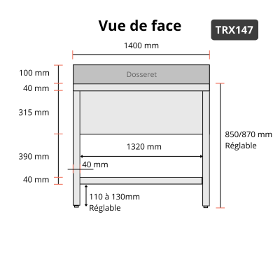 Plonge inox 1 grande cuve - 1400 x 700 mm / GOLDINOX Plonge inox 1 grande cuve - 1400 x 700 mm / GOLDINOX