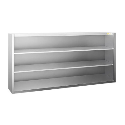 Placard mural inox 2000x400 mm - Hauteur 1000 mm avec portes coulissantes IDEAL - GOLDINOX