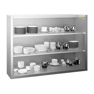 Placard mural inox 1000x400 mm - Hauteur 1000 mm ouvert PREMIUM - GOLDINOX