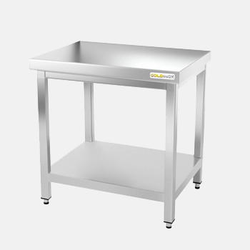 Table de travail inox avec étagère inférieure profondeur 500 mm