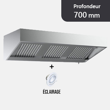 Hotte murale profondeur 700 mm - Sans moteur