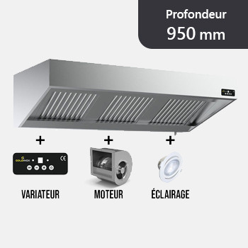 Hotte murale profondeur 950 mm - Avec moteur