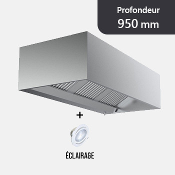Hotte caisson profondeur 950 mm - Sans moteur