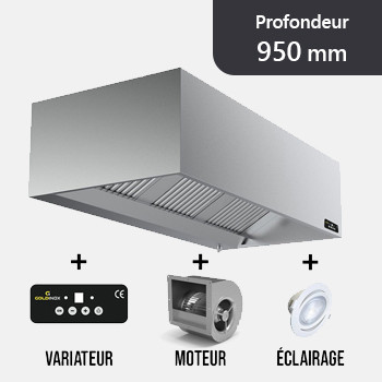 Hotte caisson profondeur 950 mm - Avec moteur