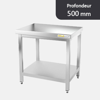 Table de travail inox profondeur 500 mm