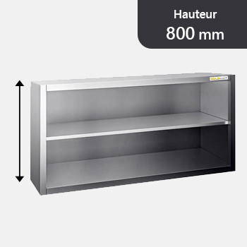 Placard mural inox ouvert Hauteur 800 mm