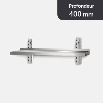 1 x Etagère murale inox profondeur 400 mm